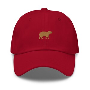 Capybara Dad Hat - Minimalist Cotton Embroidered Cap - Multiple Colors