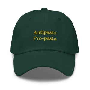 Pasta   Hat - The Duality of Man - Funny Foodie Gift - Antipasto, Pasta, and Italian Food Lovers - Embroidered Cap - Multiple Colors