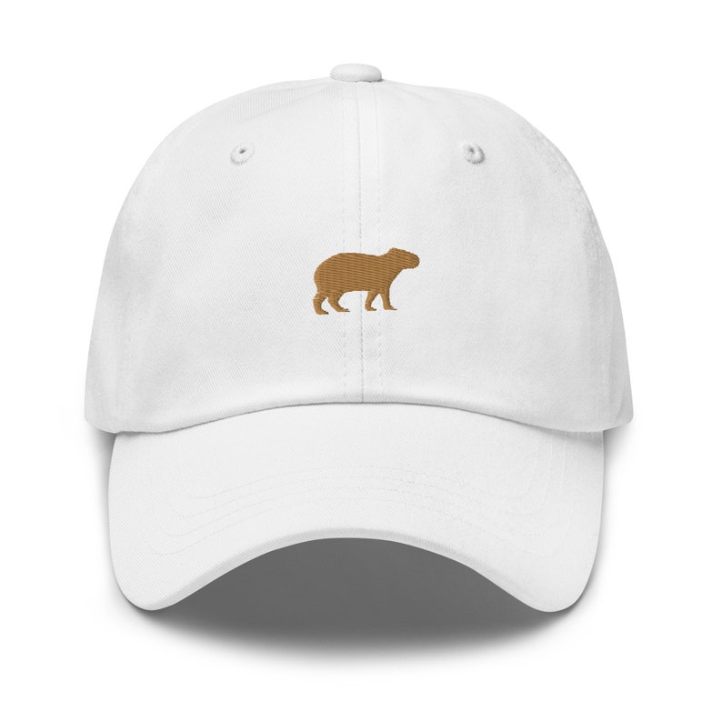 Capybara Dad Hat - Minimalist Cotton Embroidered Cap - Multiple Colors