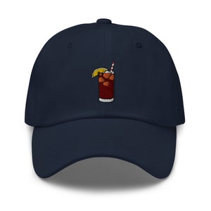 Long Island Iced Tea Dad Hat  - Gift for Gin, Vodka, Tequila, Rum based cocktail lovers - Embroidered Cotton Cap