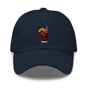 Long Island Iced Tea   Hat  - Gift for Gin, Vodka, Tequila, Rum based cocktail lovers - Embroidered Cotton Cap