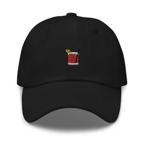 Old Fashioned   Hat - Gift for Cocktail Lovers - Minimalist Embroidered Cap - Multiple Colours