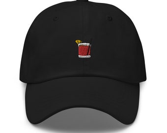 Sombrero antiguo - Regalo para amantes de los cócteles - Gorra minimalista bordada - Varios colores