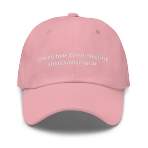 Shareholder Value Hat - Funny Work Gift - Office Humor -  Multiple Colors - Cotton Embroidered Baseball Cap