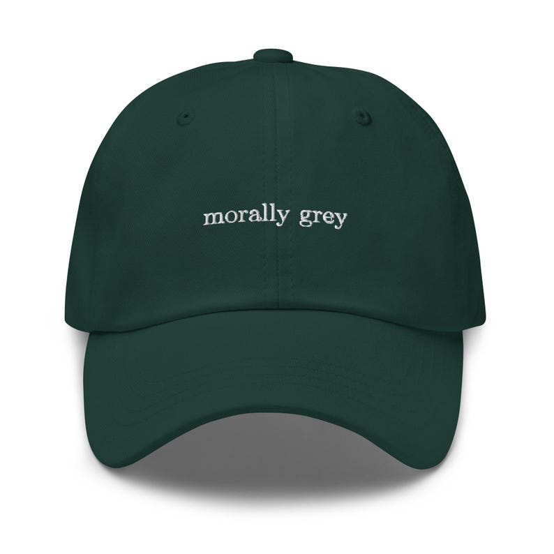 Title: Morally Grey Hat – BookTok Embroidered Dad Cap, Smut Reader Gift, Romance Novel Trope Apparel