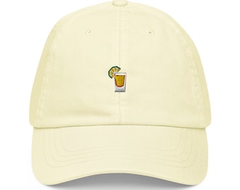 Tequila Shot Dad Hat - Gift for Mexican Spirit Lovers and Party Goers - Pastel Cotton Embroidered Cap