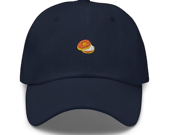 NYC Bagel Hat: Gorra de sarga de algodón bordada