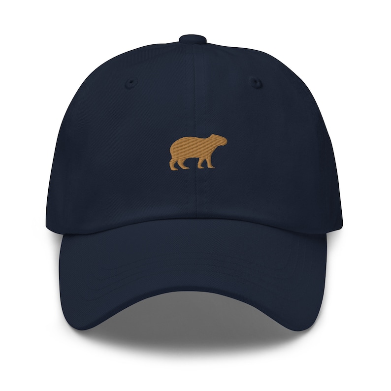Capybara Dad Hat - Minimalist Cotton Embroidered Cap - Multiple Colors