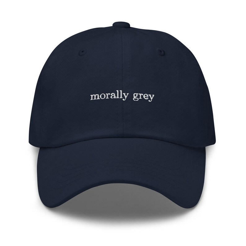 Title: Morally Grey Hat – BookTok Embroidered Dad Cap, Smut Reader Gift, Romance Novel Trope Apparel