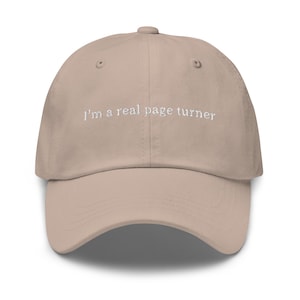 I'm a Real Page Turner Hat - Embroidered Book Lover Gift - Funny Reader Dad Hat - Custom Thread - Cotton Cap