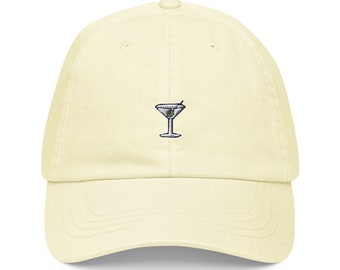 Martini Dad Hat - Gift for vodka gin cocktail lovers - Embroidered Cotton Cap