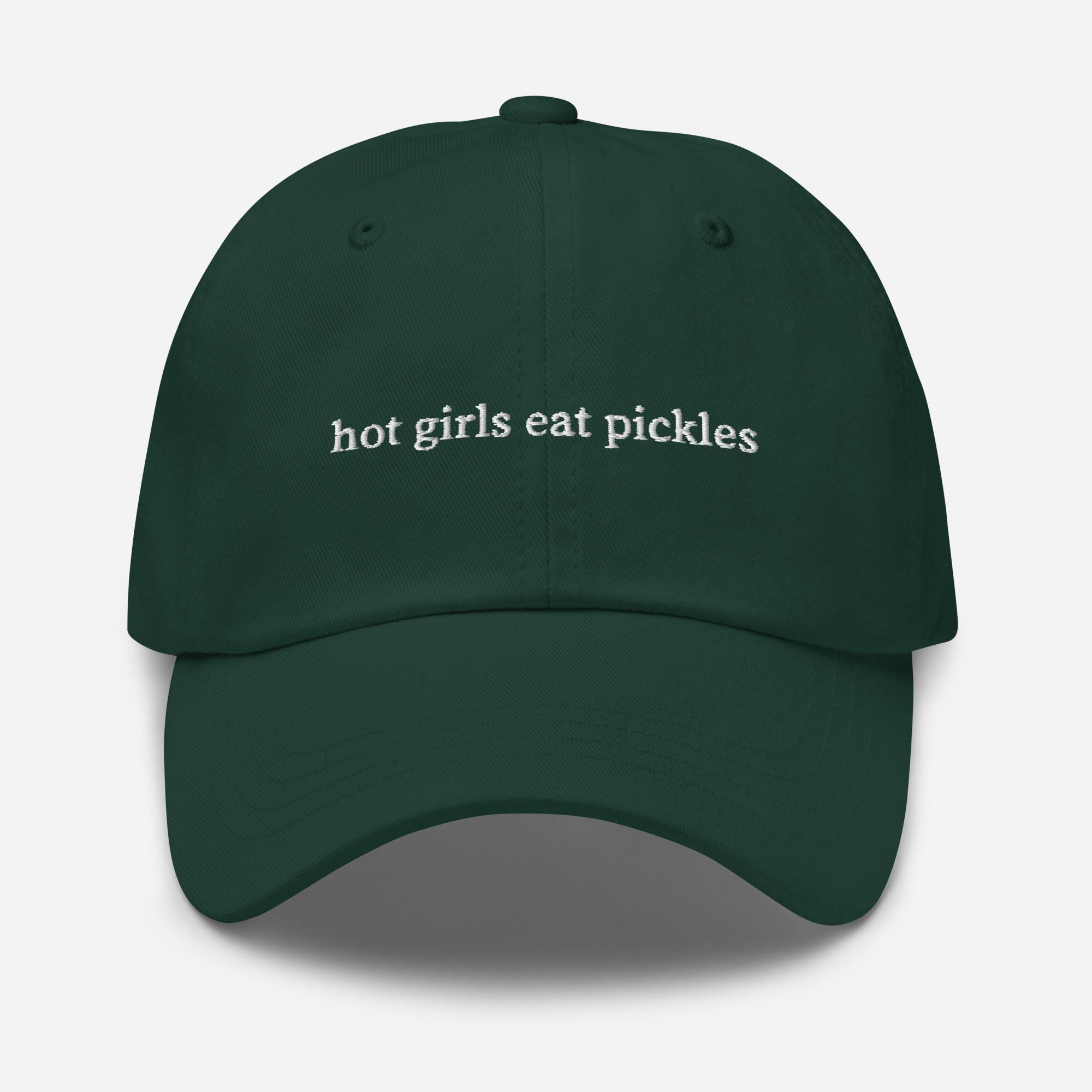 GOODGIRLSNACKS hot girls eat pickles Black Cap with Embroidery Corduroy what the hat says ? @goodgirlsnacks #pickle #picklelover  main image 3