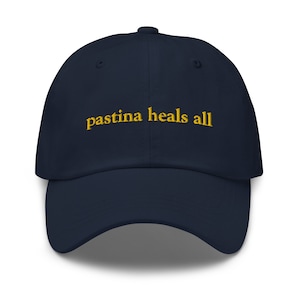 Pastina   Hat - Healing Broth of the Gods - Italian Brodo Home Remedy - Minimalist Cotton embroidered Cap - Multiple Colors