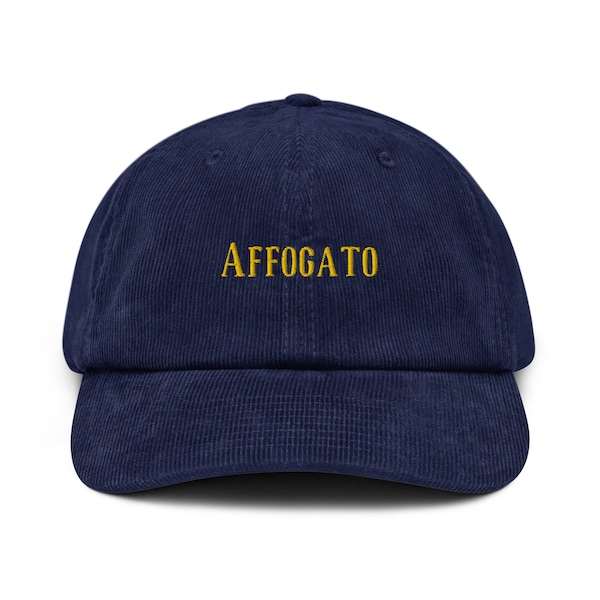 Affogato Embroidered Corduroy Hat - Italian Gelato Lover Gift