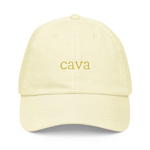 Cava Hat - Gift for Spanish Wine Lovers - Pastel Cotton Embroidered Cap