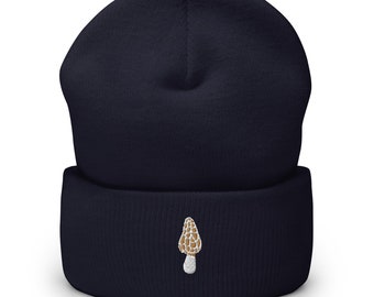 Gorro de hongo Morel - Gorro de otoño - Bordado + Puño + Hipoalergénico - Varios colores