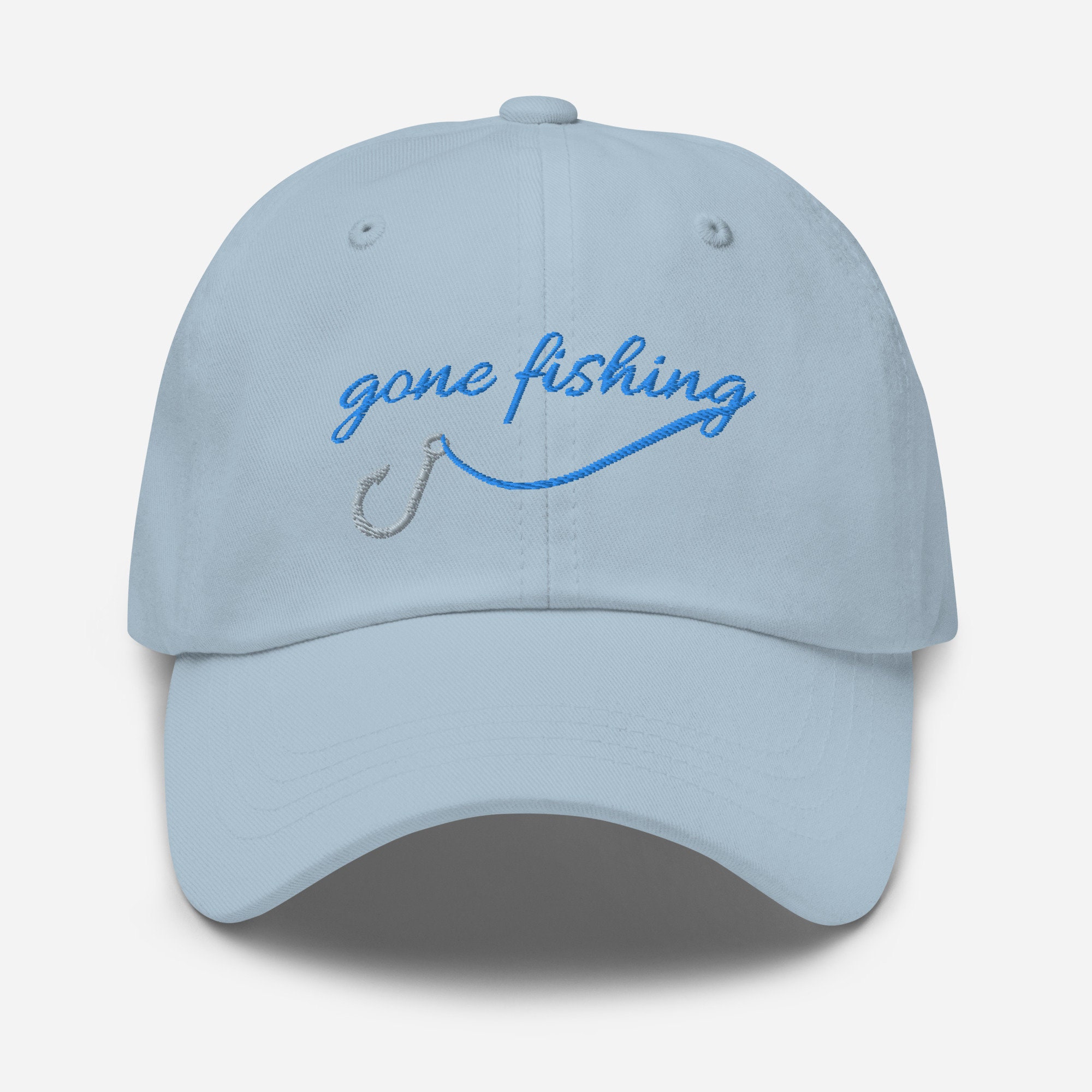 Gone Fishing Dad Hat - Gift for Fishermen, Anglers and Nature Lovers - Minimalist Embroidered Cotton Hat