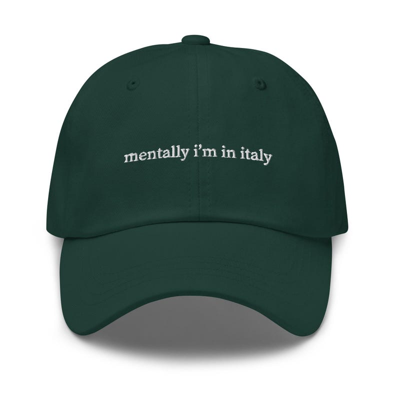 Mentally I’m in Italy Hat – Aesthetic Embroidered Dad Cap for Daydreamers, Vacation-Core, Romantic Girl Era