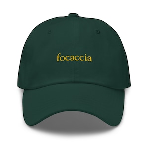 Focaccia Hat - Italian Bread Lovers - Minimalist Embroidered Staff Cotton Hat