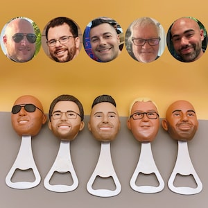 Ouvre-bouteille personnalisé, ouvre-bouteille de bière, ouvre-bouteille personnalisé, cadeau de garçon d&#39;honneur, cadeaux de barman, Bobblehead, meilleurs cadeaux de groupe d&#39;hommes
