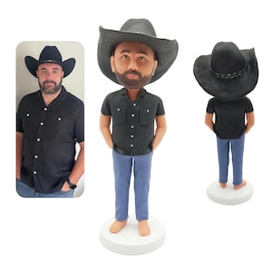 Custom bobbleheads , custom cowboy bobbleheads, custom 3D statues, men&#39;s bobbleheads, own bobbleheads, birthday anniversary Christmas gifts