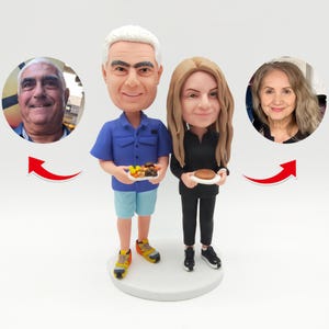 Custom couple bobbleheads, couple bobbleheads, custom unique wedding keepsake gifts, personalized couple gifts, custom wedding bobbleheads