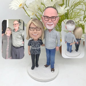 Customised parent bobbleheads, 50th anniversary gifts for parents, customised couple bobbleheads, anniversary gifts for parents