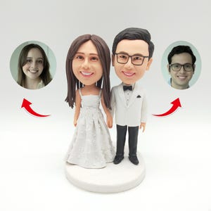 Customized wedding bobbleheads, wedding cake figurines, wedding figurines, couple bobbleheads, wedding gifts, anniversary Christmas gifts