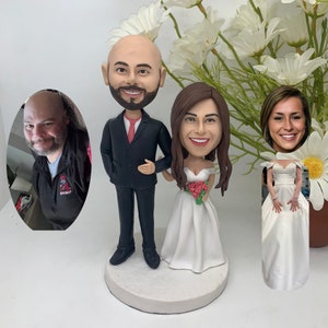 Wedding cake topper wedding topper bobble head Custom cake toppers for wedding keepsake wedding figurine Personalized wedding gift
