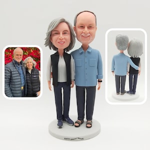 Custom CoupleBobbleheads,Personalized Parent Bobbleheads,50th Anniversary Gifts for Parents, Custom Couple Bobbleheads,Valentine&#39;s Day Gifts