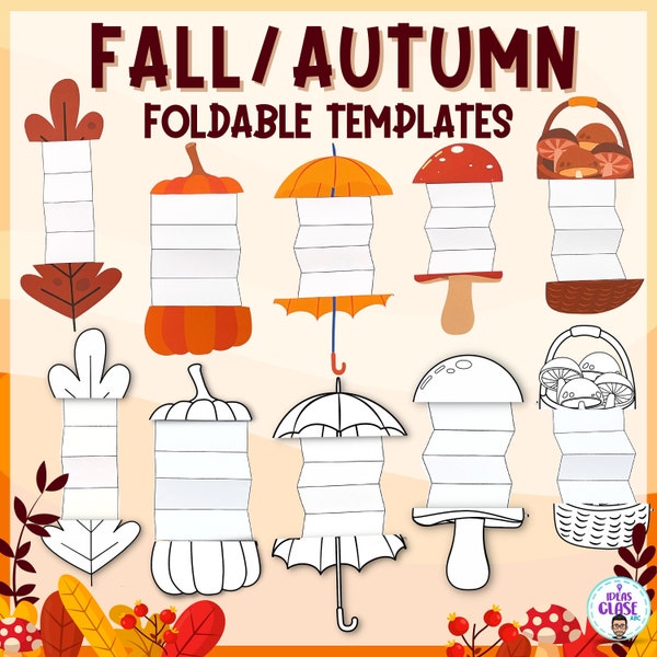 Fall- Autumn creative writing foldable templates