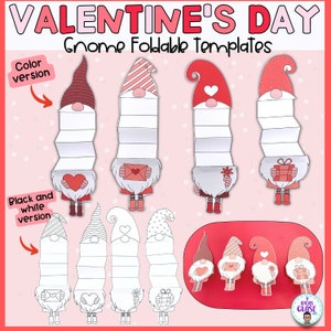 Modèles pliables Gnomes de la Saint-Valentin - Cartes pliables de la Saint-Valentin