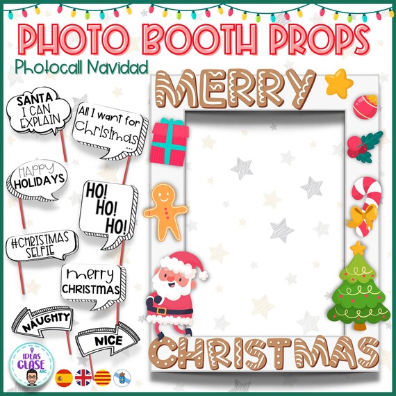 Set Da 31 Accessori Per Photo Booth Natalizio – Puntelli Selfie In Cartone Con Bastoncini, Decorazioni Per Feste Di Natale, Capodanno E Compleanni - 5