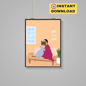 Indian woman reading book wall art, punjabi girl , punjabi suit, indian culture, book lover painting