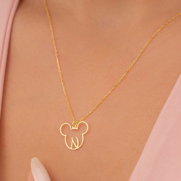 Mickey Mouse Jewelry, Customized Disney Choker, Daughter Necklace, Disney Necklace In Gold, Christmas Gift For Women