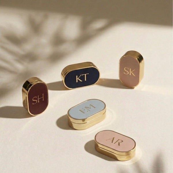 Signature Personalised Case & Long Lasting Perfume Balm | Custom Leather Solid Perfume | Lip Balm
