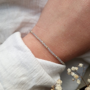 Pulsera delicada de perlas | Filigrana | Oro gris