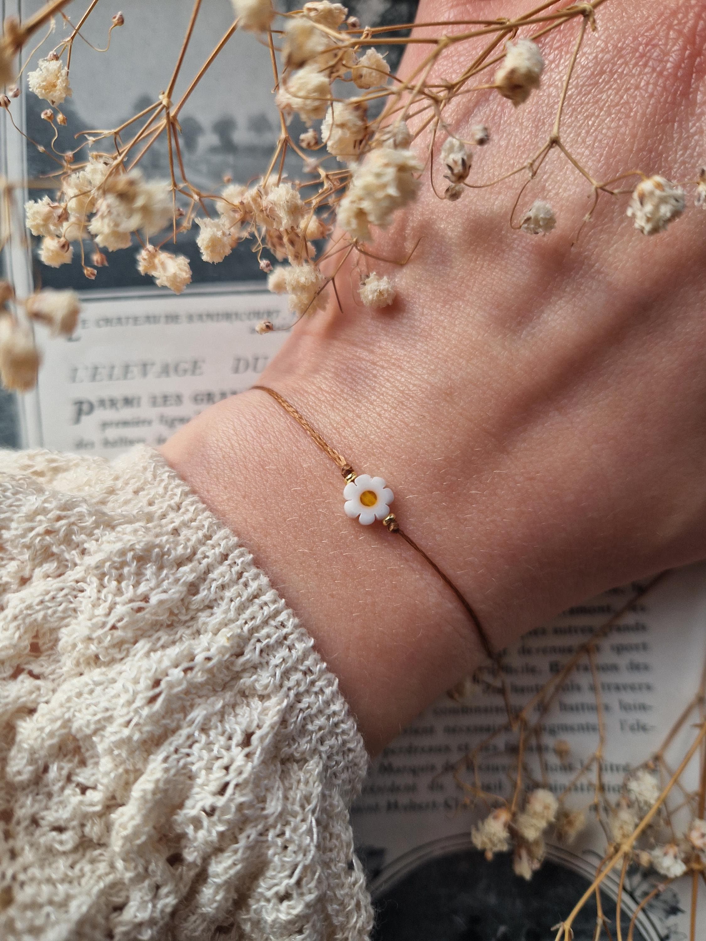 en armband wit emaille madeliefjes - Daisy van Georg Jensen