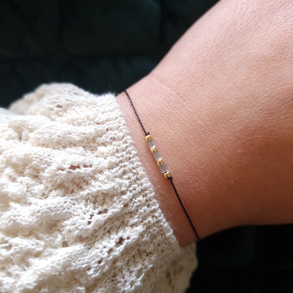 Filigranes Armband | Minimalistisches Armband grau | feines Armband