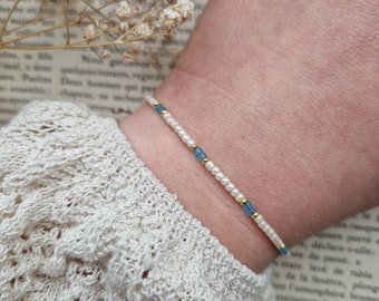 Pulsera de filigrana | beige y azul