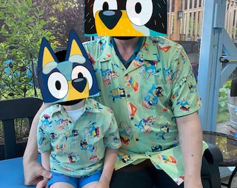 Bluey Hawaiiaanse shirts - meerdere maten - Bluey geïnspireerd