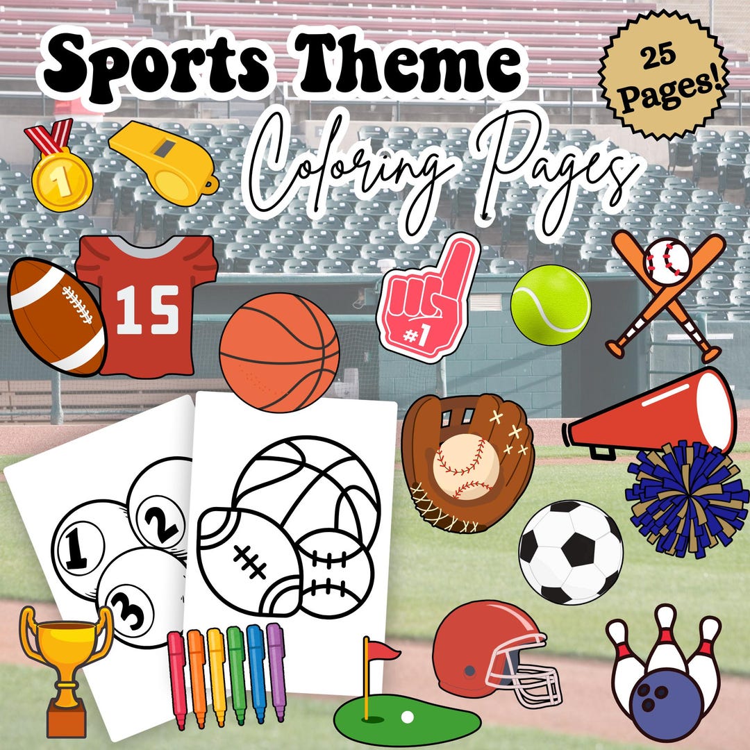 Sports Coloring Pages for Kids – 25 Printable Activity Coloring Book ...