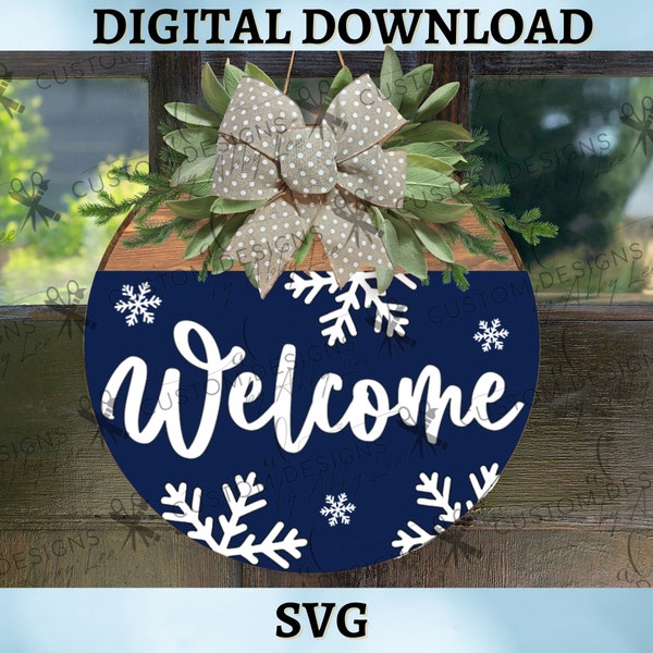 Welcome SVG, Winter Door Hanger SVG, Snowflake SVG, Christmas Door Hanger, Welcome Winter, Door Hanger svg, Hello Winter, Christmas svg