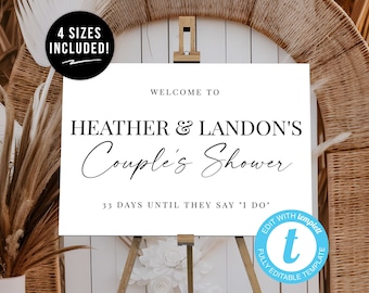 Couple&#39;s Shower Welcome Sign Template Wedding Shower Welcome Sign Couple&#39;s Shower Sign Template Printable Couples Shower Sign Couples Shower
