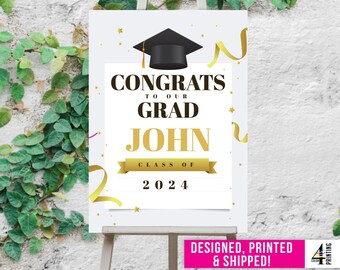 Printed Graduation Party Sign | Custom Graduation Sign | Congrats to our Grad Sign | Graduation Party Decor | Personalized Graduation Poster