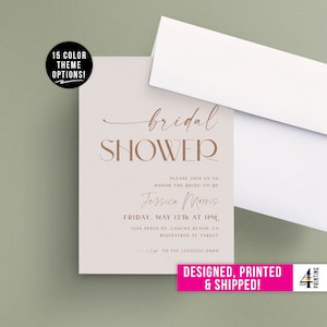 Printed Bridal Shower Invitation | Blush Bridal Shower Invite | Boho Bridal Shower | Bridal Shower Invite | Minimalist Bridal Shower Invite