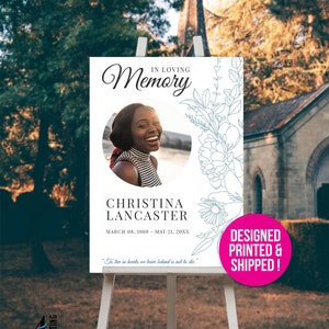 In Loving Memory Sign | Memorial Poster | Funeral Photo Sign | Memorial Sign | Funeral Sign | In Loving Memory | Rest In Peace | Custom Sign