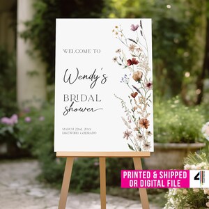 Wildflower Bridal Shower Welcome Sign Bridal Shower Welcome Sign Wildflower Bridal Shower Sign Printed Wildflower Bridal Shower Welcome Sign