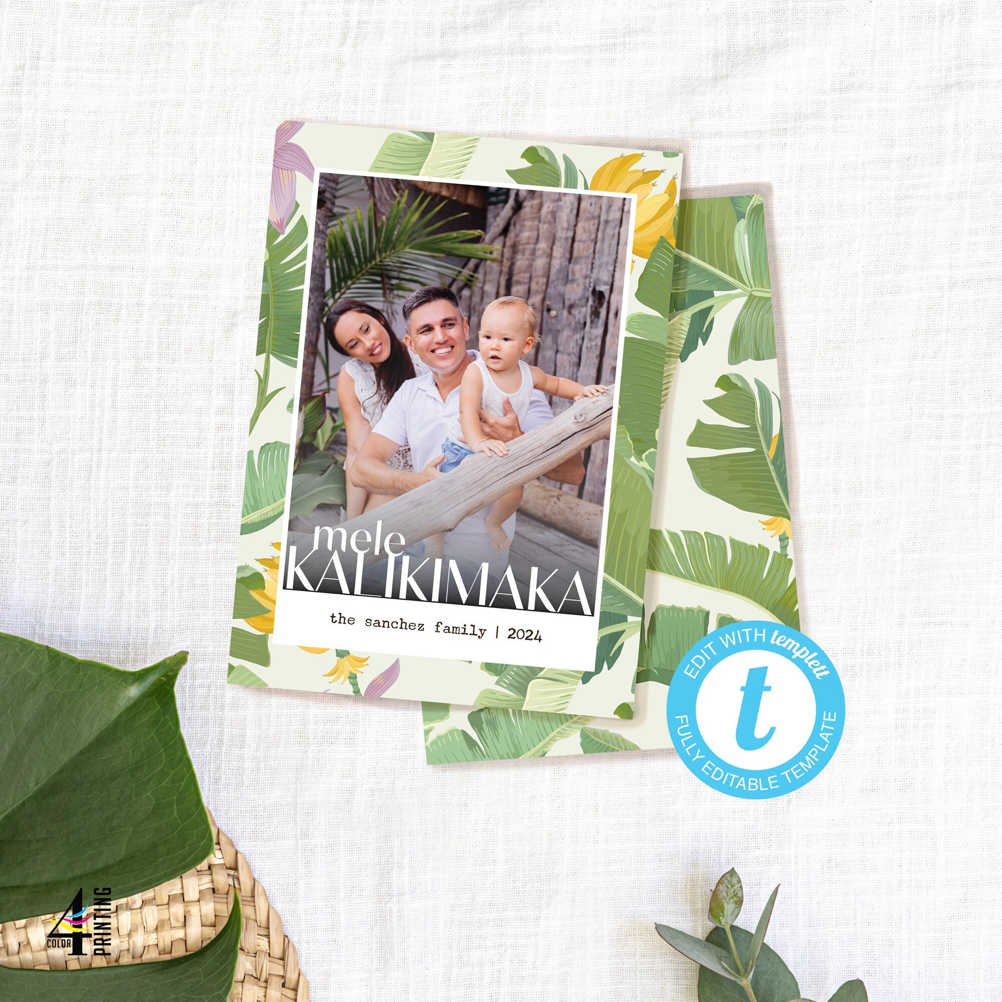 Printable Holiday Card Mele Kalikimaka Christmas Card Mele Kalikimaka