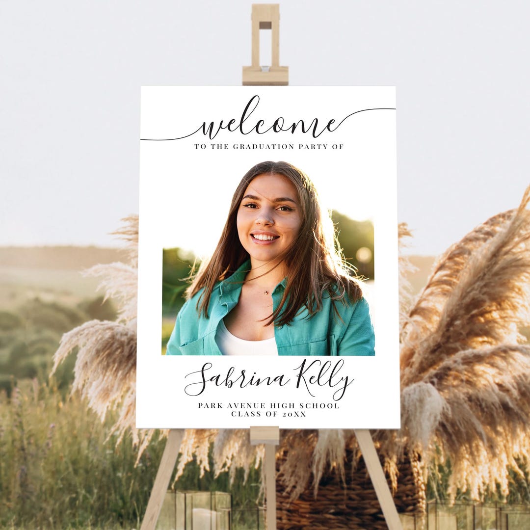 Graduation Photo Both Sign Printed Graduation Sign, Graduation Sign With Photo, Graduation Party ...